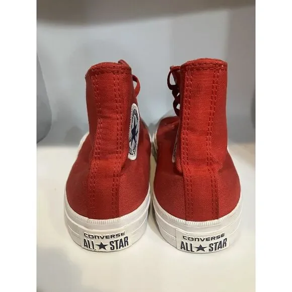 Red Converse Chuck Taylor II  All Star HiTop Unisex Big Kid/Ladies Shoes SZ 7-E8 - Picture 4 of 8